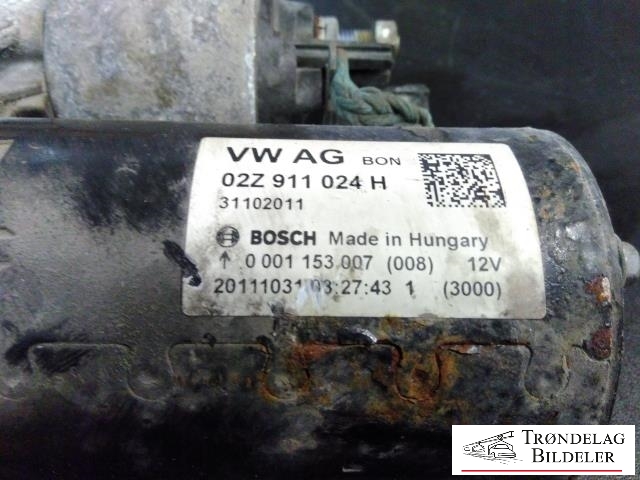 Starter diesel til VW Passat 2011-2015 (B7) (B7) (BOSCH|02Z 911 024H|0 001 153 007|)