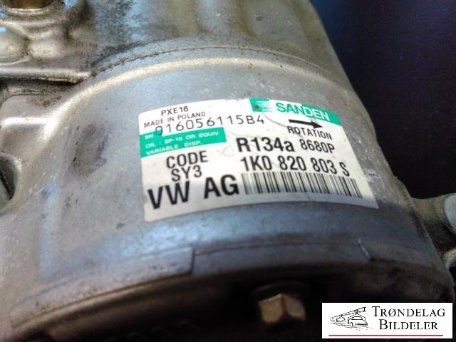 Aircondition kompressor til VW Golf V, Combi 2003-2008  (SANDEN|5Q0820803F|5Q0820803K|890632|5Q0820803D|5Q0820803J|5Q0820803G|1K0820803A|1K0820803B|1K0 820 859 F|1K0 820 859 S|1K0820803L|1K0820803M|5Q0820803M|1K0820803G|1K0820803J|1K0820803K|1K0820803N|1K0820803P|1K0820803Q|1K0820803S|5K0820803|5K0820803A|5K0820803B|5K0820803C|5K0820803D|5K0820803E|5K0820803F|5K0820803G|5K0820803H|5K0820803J|5K0820803K|5N0820803|890633|5N0820803C|1K0 820 808 B|5N0820803H)