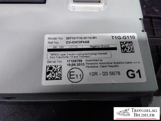 Multimedia display (MCU - Media Controller Unit) til Honda CR-V 2012-2018 (Type IV) (PANASONIC|39710-T1G-G110-M1|CV-CH72F4AE|39710-T1G-G11)
