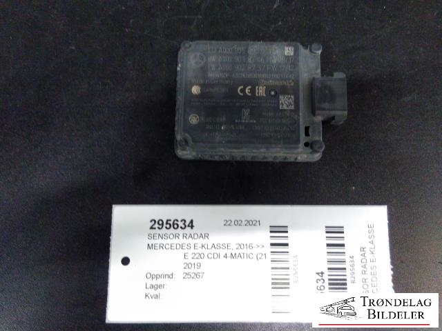 Sensor radar til Mercedes E-Klasse, 2016-2023 (W213) (W213) (A 000 905 89 09)