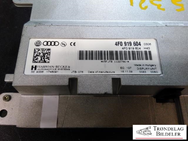 Multimedia display (MCU - Media Controller Unit) til Audi A4 2007-2014 (Type IV) (B8) (B8) (HARMAN/BECKER|4F0 919 604|)