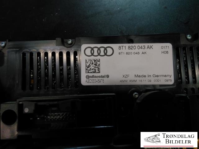 Varmeapparat betjening til Audi A4 2007-2014 (Type IV) (B8) (B8) (CONTINETAL|8T1 820 043 AK|)