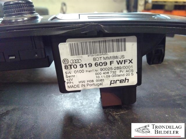 Bilstereo navigasjon betjeningspanel til Audi A4 2007-2014 (Type IV) (B8) (B8) (8T0 919 609 F|)