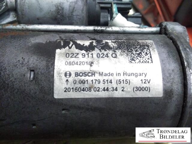 Starter til Audi A3 2012-2016 (Type III, Fase 1)  (02Z 911 024 Q|)