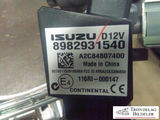 Rattaksel til Isuzu D-Max 2012-2017 (Type II, Fase 1)  (R110WX0003S|8982733250|)