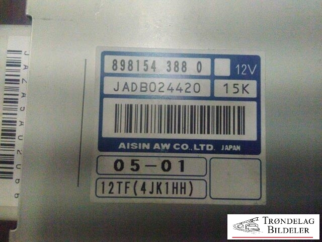Styreenhet diverse til Isuzu D-Max 2012-2017 (Type II, Fase 1) (AISIN AW|8981543880|JADB024420|)