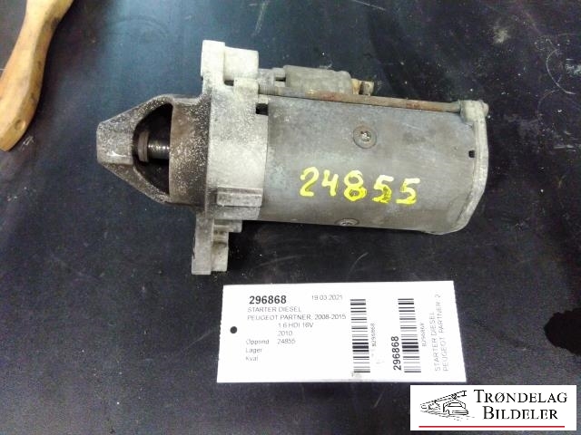 Starter diesel til Peugeot Partner 2008-2015 (Type II, Fase 1) (VALEO|966285418001|13D0 2202 MAB3|)