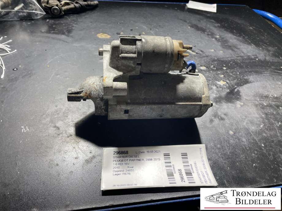 Starter diesel til Peugeot Partner 2008-2015 (Type II, Fase 1) (VALEO|966285418001|13D0 2202 MAB3|)
