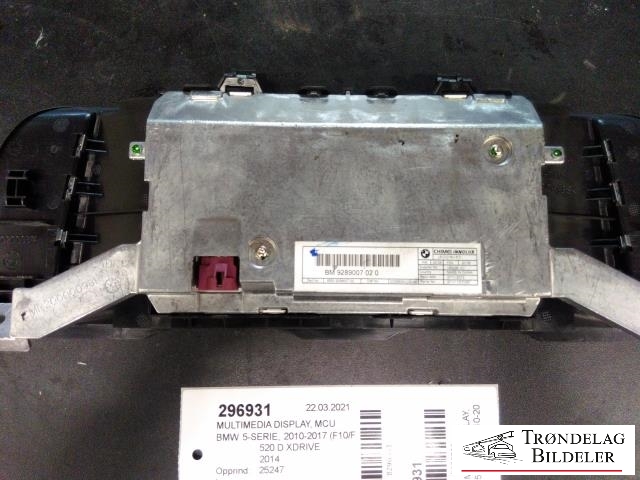 Multimedia display (MCU - Media Controller Unit) til BMW 5-Serie 2010-2017 (F10/F11) (F10/F11) (BMW|9289007 02 0|)