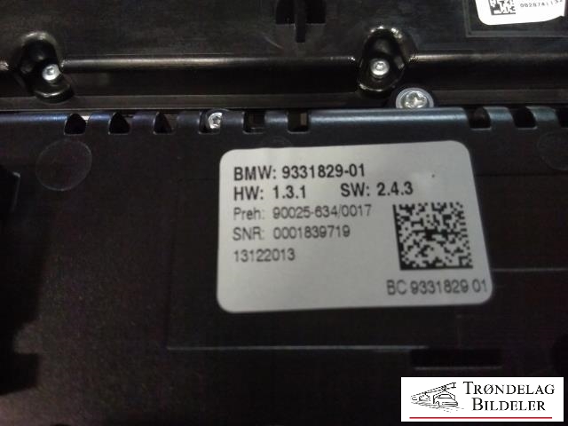 Varmeapparat betjening til BMW 5-Serie 2010-2017 (F10/F11) (F10/F11) (9331829-01|)
