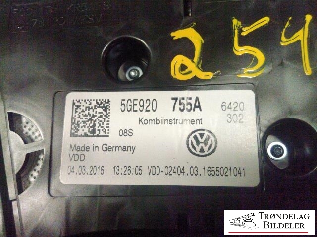 Instrumentpanel til VW e-Golf 2014-2017 (Fase 1) (VDD|5GE920755A|)
