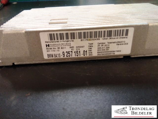 Styreenhet bluetooth til BMW X3 2010-2017 (F25) (F25) (HARMANN/BECKER|84.10-9 257 151-01|)