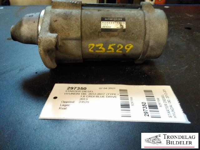 Starter diesel til Hyundai i30 2012-2017 (Type II) (DENSO|36100-2A500|)