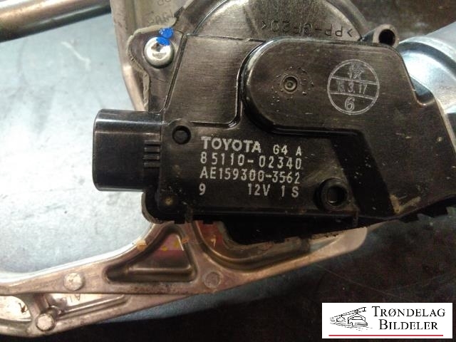 Viskermotor frontrute komplett m/overføring til Toyota Auris 2013-2015 (Type II, Fase 1) (TOYOTA|85110-02340|AE159300-3562|)