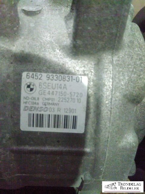 Aircondition kompressor til BMW 1-Serie 2011-2015 (Fase 1) (F20/F21) (F20/F21) (DENSO|6452933083101|4471505720|22527010)