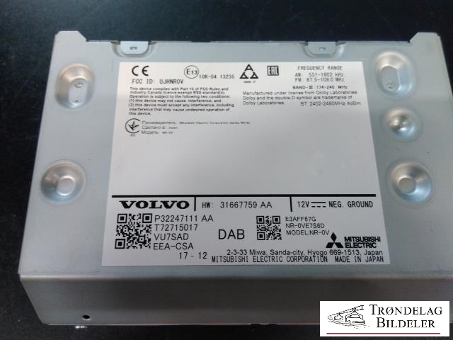 Bilstereo til Volvo XC90 2015-2025 (Type II) (VOLVO|31667759AA|P32247111AA|)