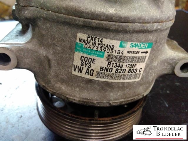 Aircondition kompressor til Audi A3 2009-2012 (Type II, Fase 2) (SANDEN|5Q0820803F|5Q0820803K|890632| ACP634|5Q0820803D|5Q0820803J|5Q0820803G|1K0820803A|1K0820803B|1K0820803H|1K0820803K|1K0820803L|1K0820803M|1K0820803F|1K0820803G|1K0820803J|1K0820803N|1K0820803P|1K0820803Q|1K0820803S|5K0820803|5K0820803A|5K0820803B|5K0820803C|5K0820803D|5K0820803E|5K0820803F|5K0820803G|5K0820803H|5K0820803J|5K0820803K|5N0820803|5N0820803A|5N0820803B|1K0 820 859 F|1K0 820 859 S)