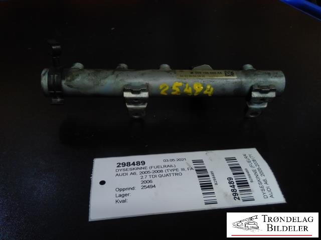 Dyseskinne (fuelrail) til Audi A6 2005-2008 (Type III, Fase 1) (C6) (C6) (059 130 089 AA|059 130 758 E|)