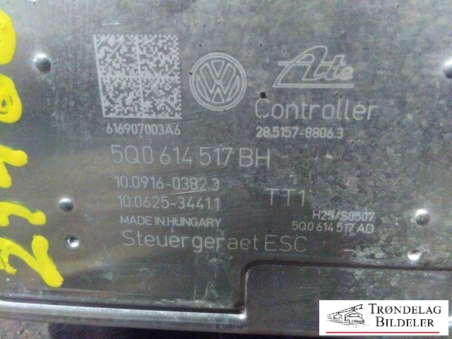 ABS sentral til VW Tiguan 2016-2020 (Type II, Fase 1) (ATE|10091603823|5Q0614517BH|)