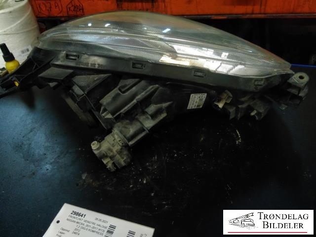 Frontlykt venstre halogen til Nissan Micra 2011-2017 (K13) (K13) (NISSAN|260601HB0A|260601HB0B|20C578052B)