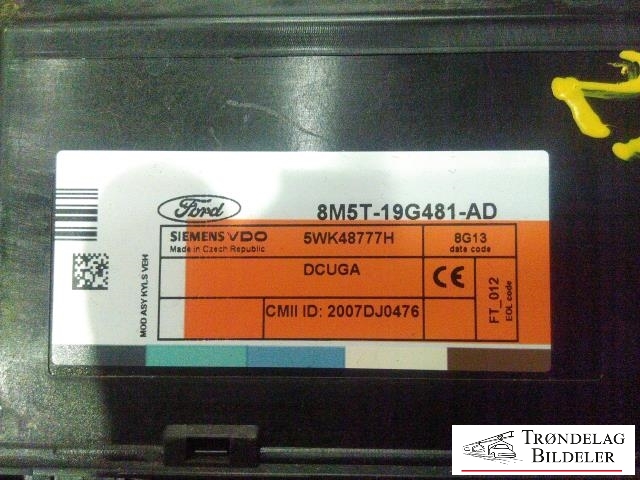 Styreenhet comfort (BCM) til Ford Kuga 2008-2012 (Type I)  (SIMENS VDO|8M5T19G481AD|5WK48777H|)