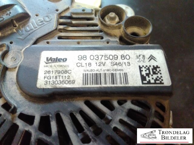 Dynamo diesel til Citroën Jumpy 2007-2016 (Type II) (VALEO|9803750980|2617908C|)