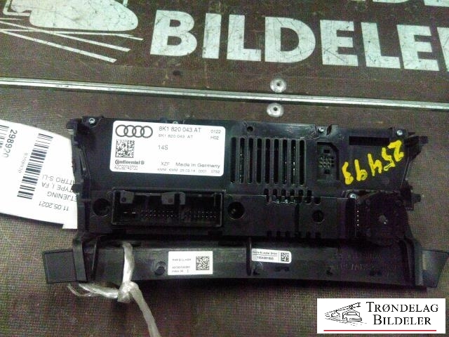 Varmeapparat betjening til Audi Q5 2012-2017 (Type I, Fase 2)  (8K1820043AT|)