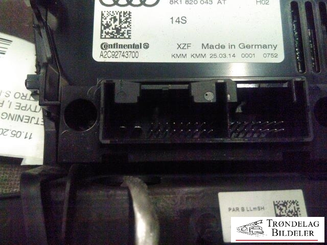 Varmeapparat betjening til Audi Q5 2012-2017 (Type I, Fase 2)  (8K1820043AT|)