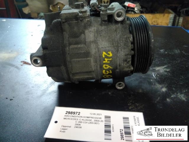 Aircondition kompressor til Mercedes C-Klasse 2004-2007 (Fase 2) (W203) (W203) (DENSO|A 001 230 56 11|7SEU17C Q11|GE447180-9727)