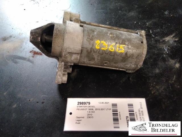 Starter diesel til Peugeot 5008, 2010-2017 (Type I)  (VALEO|9662854180 01)