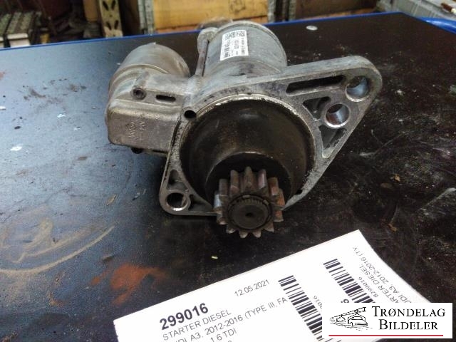 Starter diesel til Audi A3 2012-2016 (Type III, Fase 1)  (VALEO|02Z 911 024L|)