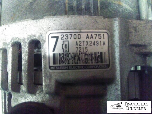 Dynamo til Toyota GT86 2012-->>  (MITSU|A2TX2491A|23700AA751|)