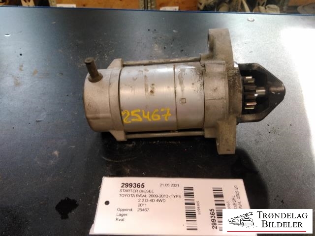 Starter diesel til Toyota RAV4, 2009-2013 (Type III, Fase 2) (TOYOTA|28100-0R010)