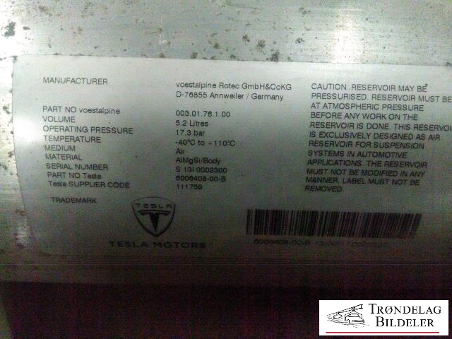 Lufttørke/regulator til Tesla Model S 2013-2016 (Fase 1)  (6006408-00-B|)