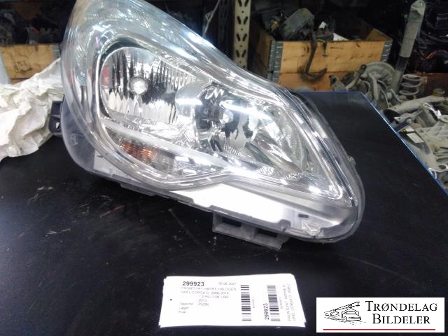 Frontlykt høyre halogen til Opel Corsa D, 2006-2014  (VALEO|13295012)