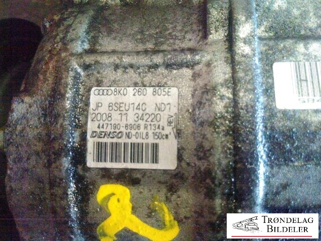 Aircondition kompressor til Audi A4 2007-2014 (Type IV) (B8) (B8) (DENSO|8K0260805|8K0260805L|6SEU14C|447150-1453|89052|4E0.260.805 J|4F0.260.805 G|4F0.260.805 I|4F0.260.805 J|4F0.260.805 M|4F0.260.805 S|4F0260805AA|4F0260805AC|4F0260805AE|4F0260805AG|4F0260805AL|4F0260805AN|ACP495|8E0260805BP|8E0260805BQ|8E0260805BR|8E0260805BS|8E0260805CB|4F0260805P|447190-6442|4F0260805I|4F0260805AP|4F0260805N|4F0260805S|4E0260805J|4F0260805G|4F0260805J|4F0260805M)