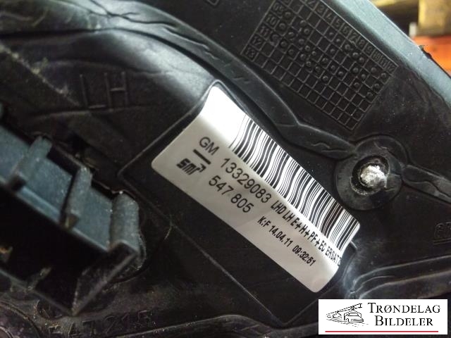 Speil venstre til Opel Insignia A 2009-2014  (GM|13329083|547 805|)