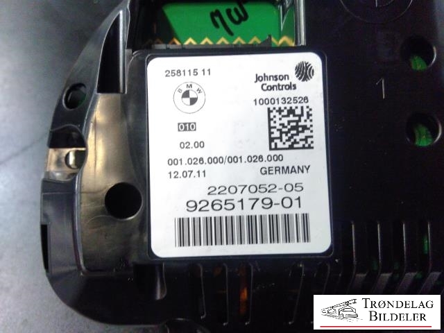 Instrumentpanel til BMW 5-Serie 2010-2017 (F10/F11) (F10/F11) (BMW|9265179-01|2207052-05|)