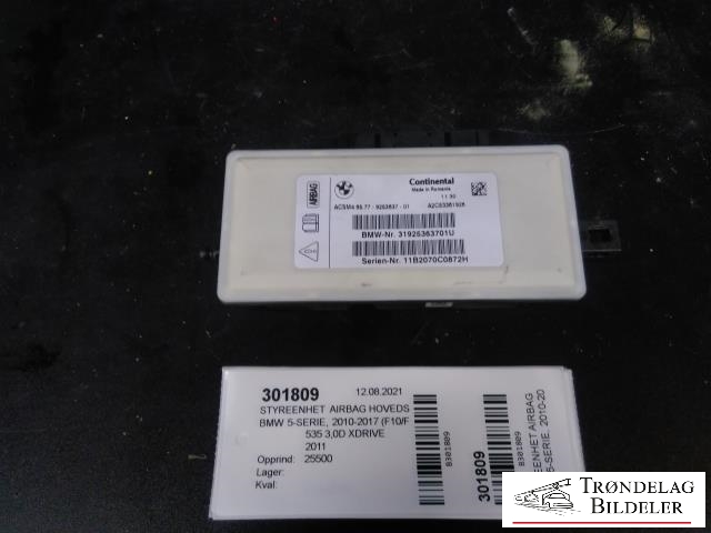 Styreenhet airbag hovedsensor til BMW 5-Serie 2010-2017 (F10/F11) (F10/F11) (31925363701U|11B2070C0872H|)