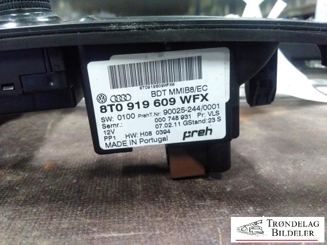 Bilstereo navigasjon betjeningspanel til Audi A4, Allroad 2009-2016 (Type I) (B8) (B8) (PREH|8T0 919 609 WFX|90025-244|)