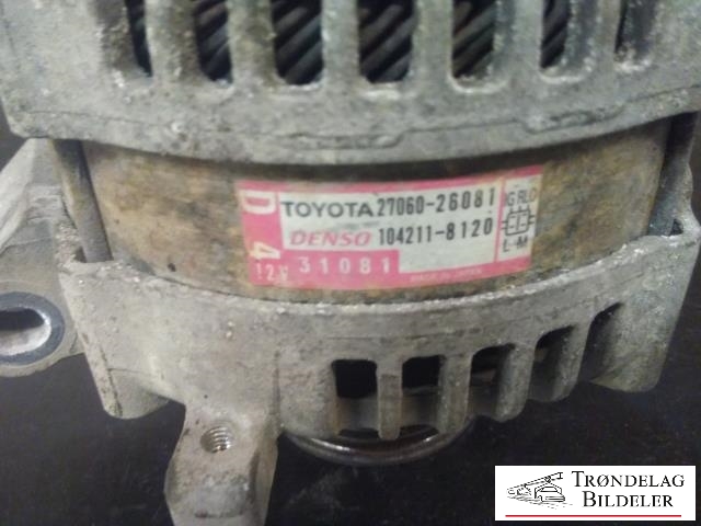 Dynamo diesel til Toyota RAV4 2013-2015 (Type IV, Fase 1)  (DENSO|27060-26081|104211-8120|)