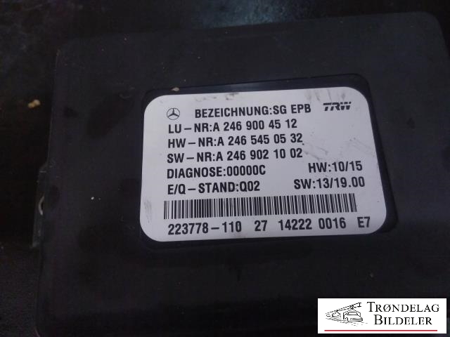 Styreenhet elektrisk parkbrems (EPB - Electric Parking Brake) til Mercedes CLA 2013-2019 (C117) (C117) (A2469004512|223778-110|)