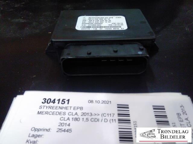 Styreenhet elektrisk parkbrems (EPB - Electric Parking Brake) til Mercedes CLA 2013-2019 (C117) (C117) (A2469004512|223778-110|)