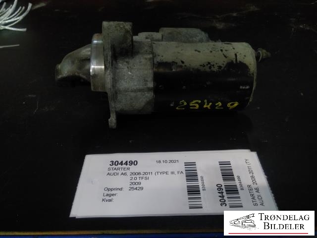 Starter til Audi A6, 2008-2011 (Type III, Fase 2) (C6) (C6) (BOSCH|0 001 107 446|06B 911 023 B|06B 911 023 BX)