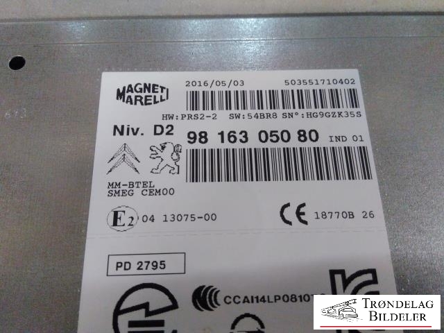 Bilstereo til Citroën C4, Picasso 2013-2018 (Type II)  (MAGNETI MARELLI|9816305080|)