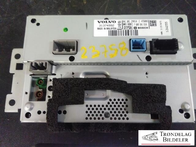 Bilstereo navigasjon skjerm til Volvo S60 2010-2014 (Type II, Fase 1)  (VOLVO|31374992|7 609 501 510|)