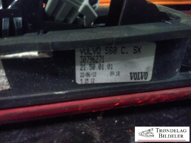 Baklykt venstre indre til Volvo S60 2010-2014 (Type II, Fase 1)  (VOLVO|30796271|)
