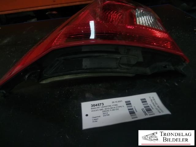 Baklykt venstre ytre til Volvo S60 2010-2014 (Type II, Fase 1)  (VOLVO|30796267|)