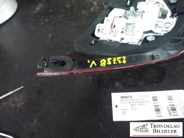 Baklykt venstre ytre til Volvo S60 2010-2014 (Type II, Fase 1)  (VOLVO|30796267|)