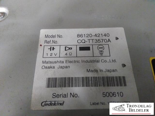 Bilstereo til Toyota RAV4 2006-2009 (Type III, Fase 1)  (86120-42140|CQ-TT3570A|)